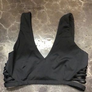 Black Urban Outfitters Criss Cross Sports Bra